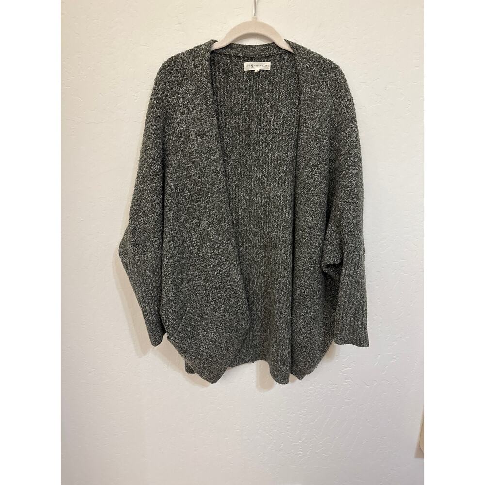 Women's Lou and Grey for Loft Green Cocoon Sweater with Pockets - Size Small